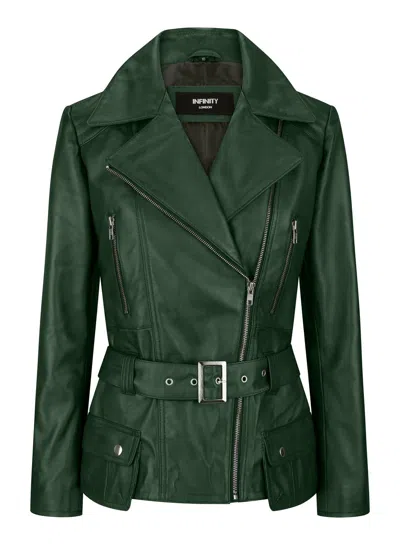 Truclothing Tan Belted Fitted Jacket In Green