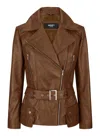 Truclothing Tan Belted Fitted Jacket In Multi