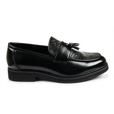 Truclothing Tassel Loafers Non-slip Moc-toe Slip-on Shoes In Black