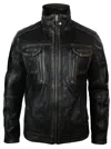 Truclothing Toronto Jacket Washed Leather In Black