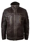 Truclothing Toronto Jacket Washed Leather In Brown