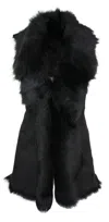 Truclothing Toscana Shearling Sheepskin Waistcoat In Black