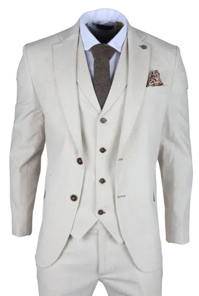 Truclothing Tp-21 3 Piece Linen Summer Suit In White