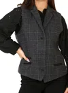 Truclothing Tweed Check Waistcoat In Grey
