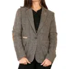 Truclothing Tweed Herringbone Blazer Wool Acrylic Blend In Brown
