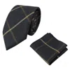 Truclothing Tweed Herringbone Tie & Pocket Square In Blue