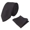 Truclothing Tweed Herringbone Tie & Pocket Square In Pink