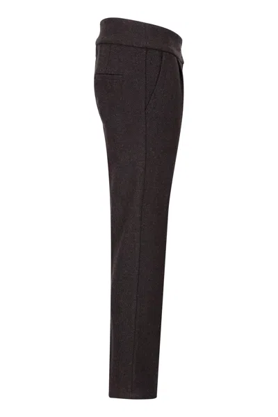 Truclothing Tweed Herringbone Trousers 1920s Acrylic Wool Blen In Brown