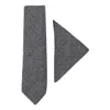 Truclothing Tweed Tie Hankie Vintage Wool Herringbone In Grey