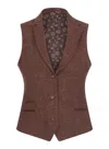 Truclothing Tweed Waistcoat Herringbone 1920's In Brown