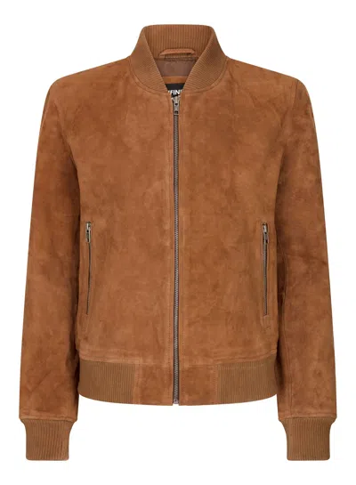 Truclothing Varsity Suede Bomber Jacket Leather In Brown