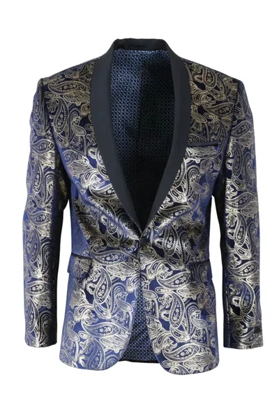 Truclothing Velvet Paisley Floral Blazer Tuxedo Jacket Dinner Suit Tux In Multi