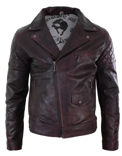 Truclothing Vintage Leather Biker Jacket In White