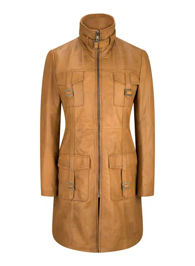 Truclothing Vintage Leather Trench Coat In Multi