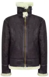 Truclothing Vintage Sheepskin Pilot Jacket Cream Fur In Multi
