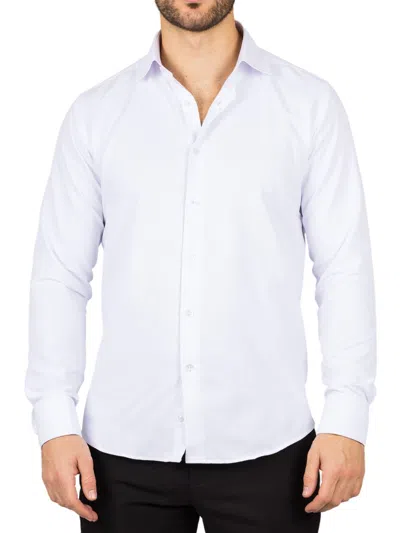 Truclothing White Long Sleeve Regular Fit Double Cuff Twill Oxford Shirt