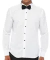 Truclothing White Wing Collar Double Cuff Piping Shirt In White