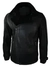 Truclothing Winter Sheepskin Mid Length Jacket In Black