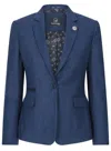 Truclothing Wsn - Blazer Tweed Herringbone 1920's Wool Acrylic Blend In Blue