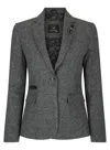 Truclothing Wsn - Blazer Tweed Herringbone 1920's Wool Acrylic Blend In Grey