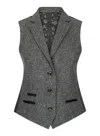 Truclothing Wsn - Tweed Herringbone 1920's Waistcoat In Gray
