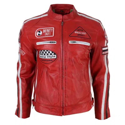 Truclothing Zipped Biker Leather Jacket In White