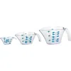 Trudeau Bpa Free 3 Piece Measuring Cup Set, 1/4-cup, 1-cup, 2-cup, Clear In Blue