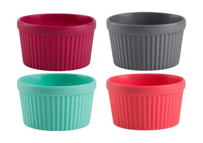 Trudeau Silicone Baking Ramekins, Set Of 4, Assorted Colors In Multi
