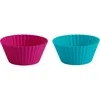 Trudeau Silicone Mini Muffin Baking Cup, Tropical, Set Of 24 In Blue