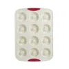Trudeau Structure Silicone 12 Cavity Decorated Donut Pan, Confetti/fuchsia