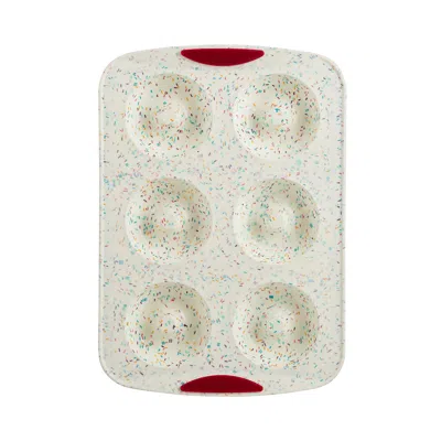 Trudeau Structure Silicone 6 Cavity Donut Pan, Confetti/fuchsia In White