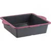 Trudeau Structure Silicone Pro 8" X 8" Square Cake Pan, Gray/pink In Black