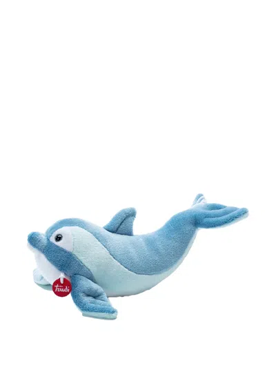 Trudi Two-tone Dolphin Toy In Blue