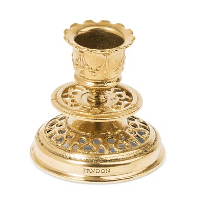Trudon Bougeoir Laiso Chiseled Candlestick In Gold
