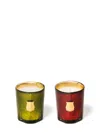 Trudon Gloria And Gabriel Scented Candles Set In Greenred - Greenred