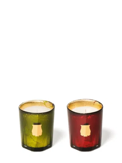 Trudon Gloria And Gabriel Scented Candles Set In Greenred - Greenred