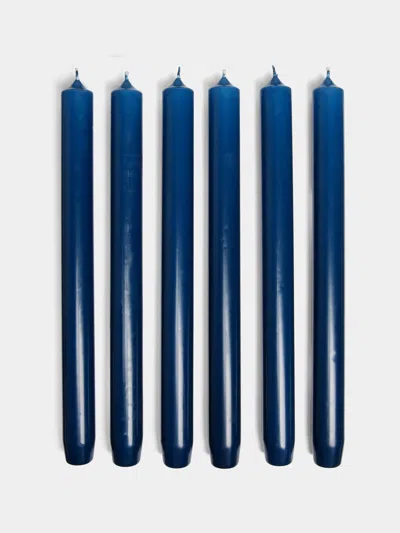 Trudon Large Tapered Candles (set Of 6)  Abask Gift Set In Blue