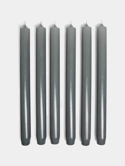 Trudon Large Tapered Candles (set Of 6)  Abask Gift Set In Grey