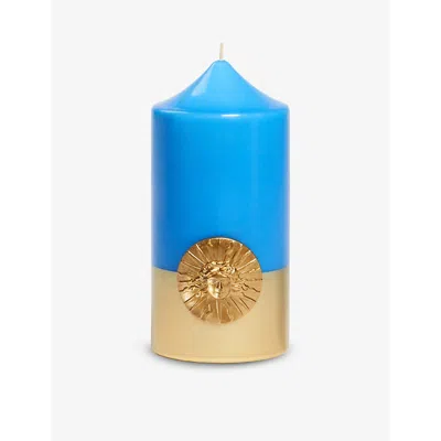 Trudon X Versailles Cameo Solis Rex Unscented Pillar Candle 15cm In Blue