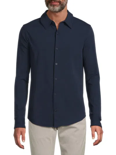 True & Co. Men's Solid Long Sleeve Shirt In Navy