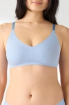 True & Co. True & Co Rib Triangle Bra In Blue