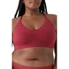 True & Co. True & Co Triangle Lace Racerback Bralette In Garnet Red