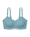 True & Co. True Body Lift Triangle Full Cup Back Closure Bra In Strom Blue