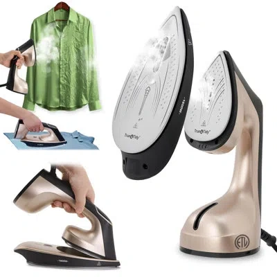 True & Tidy 1600w Duopress Xl Iron & Steamer With Detachable Ironing Plate In Gold