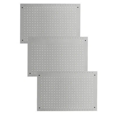 True & Tidy 3pc Pegboard Wall Organizer Panels 24"x16" In Gray