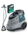 True & Tidy Heavy Duty Intelligent Auto Shut-off 66" Garment Steamer In Gray