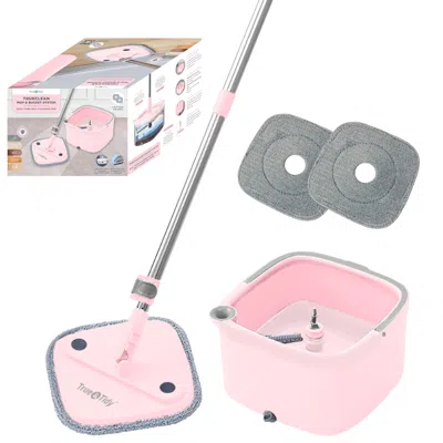 True & Tidy Treclean Mop & Bucket System Rose In Pink