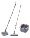 TRUE & TIDY TRUE & TIDY TRUE CLEAN MOP & BUCKET SYSTEM WITH SILICONE FLOOR SWEEPER DELUXE SET