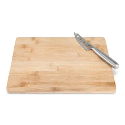 True Appetize Bamboo Board & Knife Set In Beige;silver