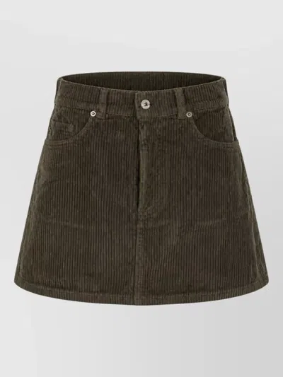 True Avenue Corduroy Mini Skirt In Green